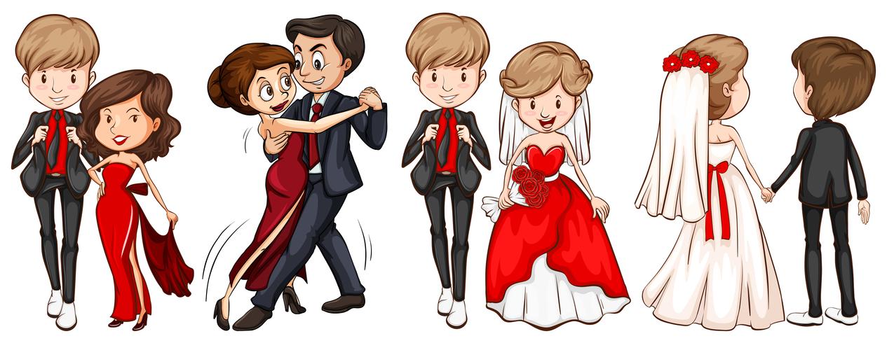 A group of couples vector