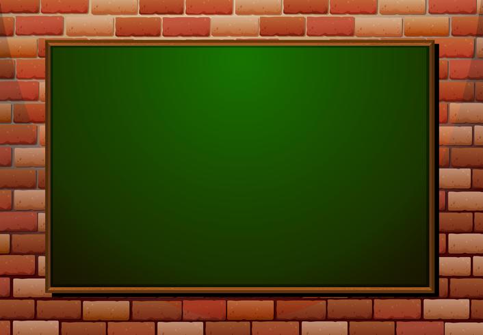 Blackboard on the brick wall vector