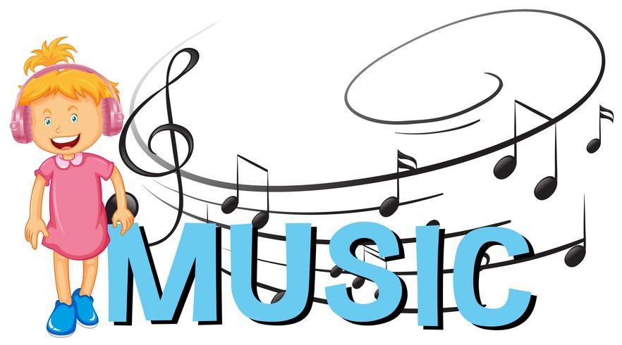 Font design with word music vector