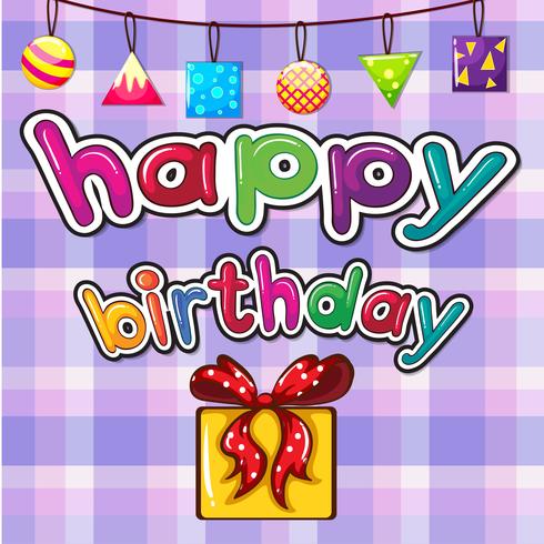 Birthday card with present box vector