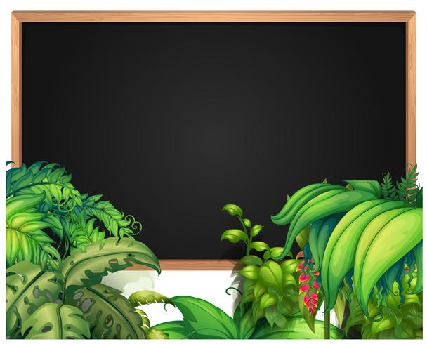 Border template with tropical plants vector