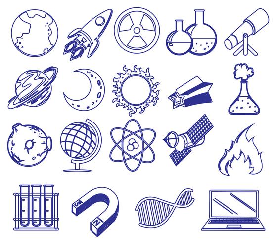 Diferentes imagenes de ciencia vector