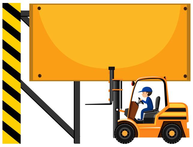 Sign template with folklift vector