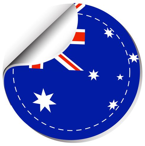 Diseño de etiqueta para la bandera de Australia. vector