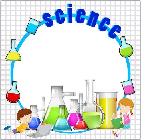 Border design with science equipment vector