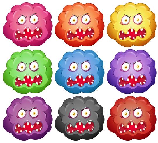 Germ with monster faces vector