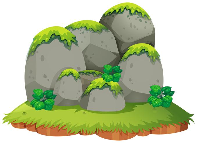 Rocky mountain on island vector