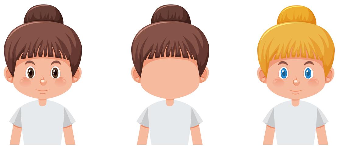 Set of girl character vector