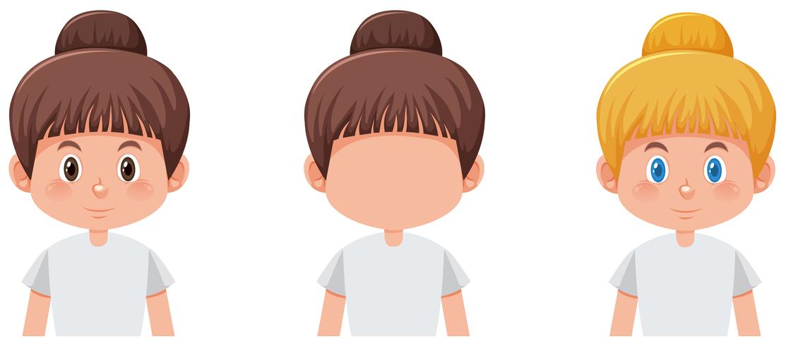 Conjunto de personaje de niña vector