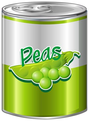 Greenpeas in aluminum can vector