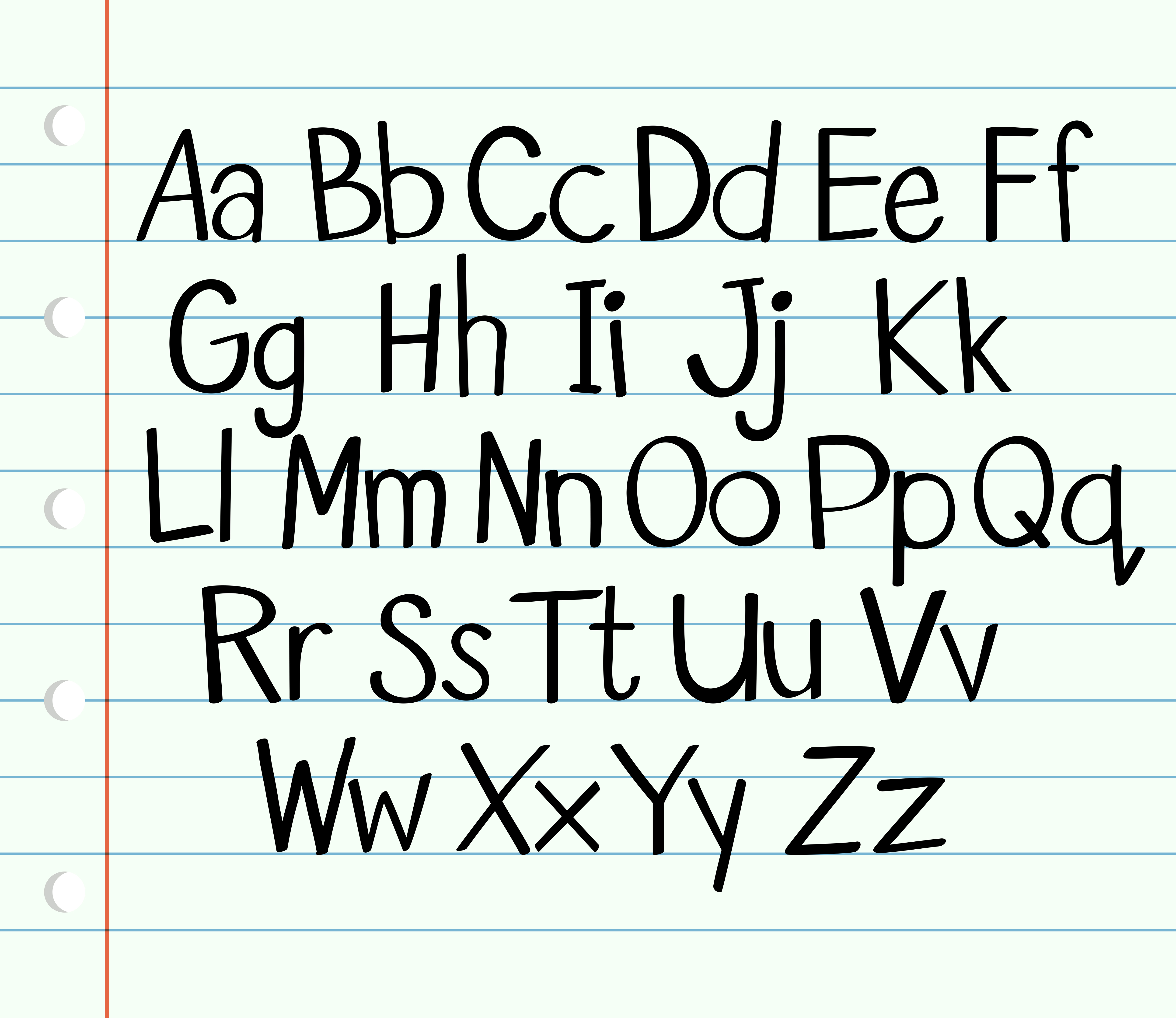Handwriting English alphabet in upper and lower cases 447489 Vector Art