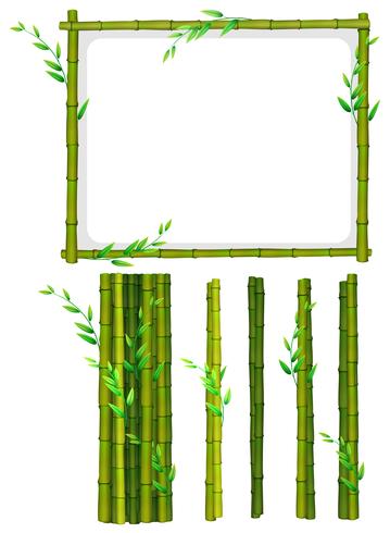 Green bamboo frame and sticks vector