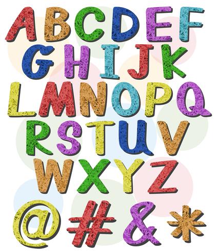 Colorful big letters of the alphabet vector