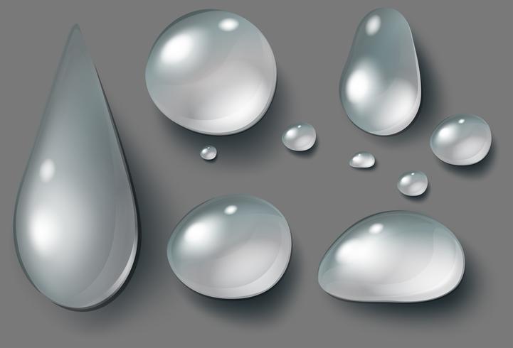 Set of water drops vector