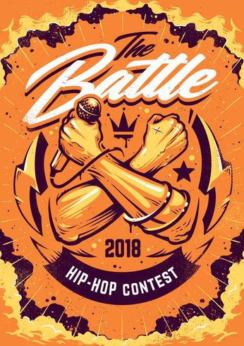 Diseño de cartel de batalla de hip-hop vector