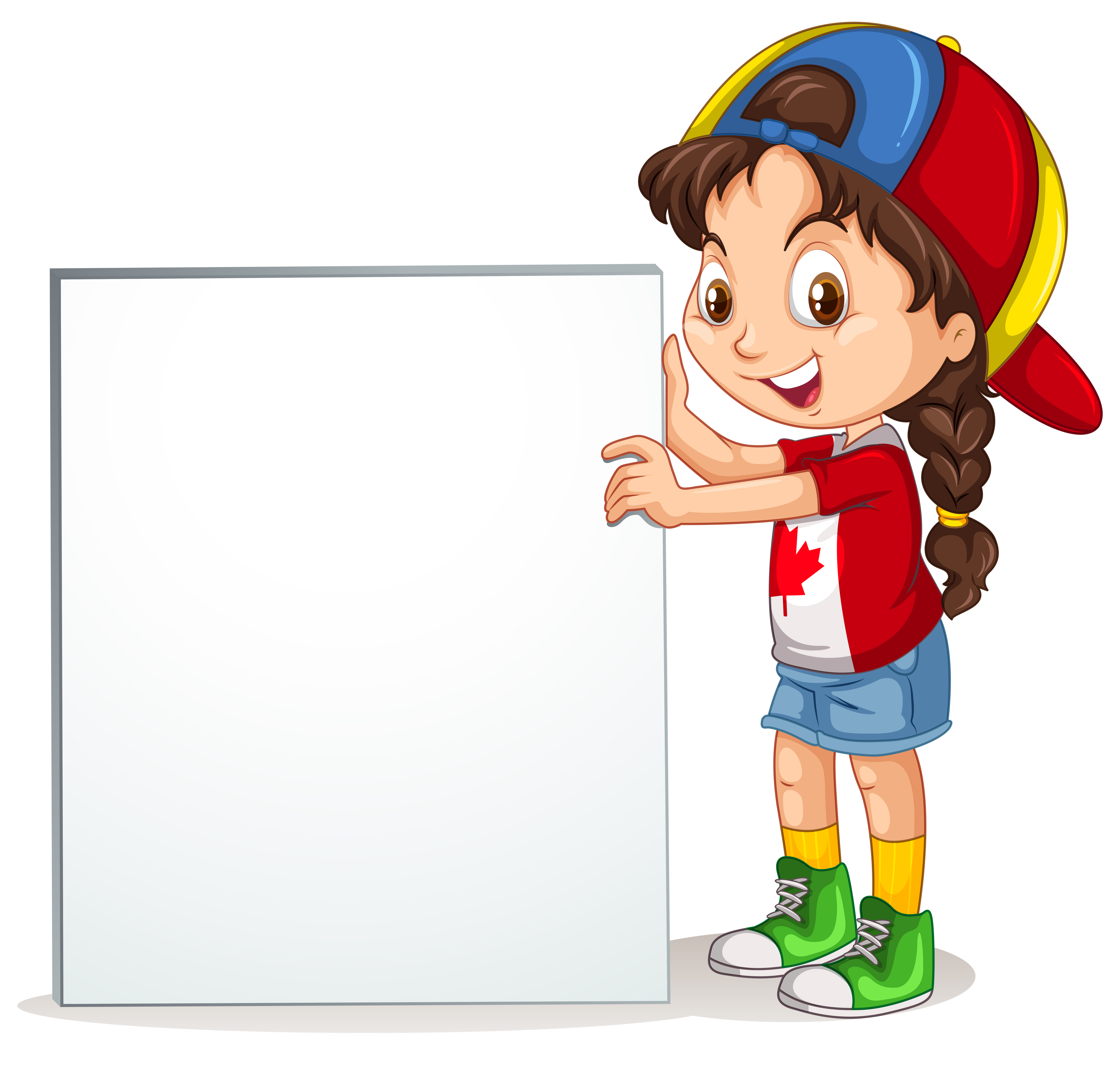 Little girl holding sign 447554 Vector Art at Vecteezy