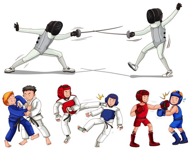 Different types of martial arts vector