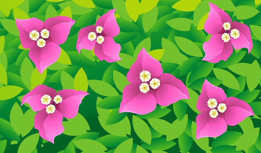 Seamless background design with flowers and leafs vector