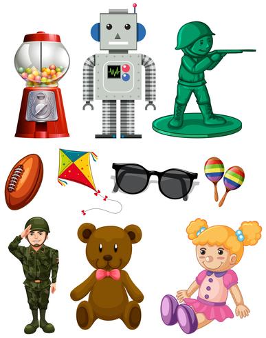 isolated cartoon toy pack vector