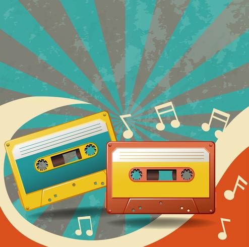 Retro vintage cassette tape seamless background vector 286413 Vector Art at  Vecteezy