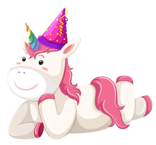 A unicorn character on white background vector