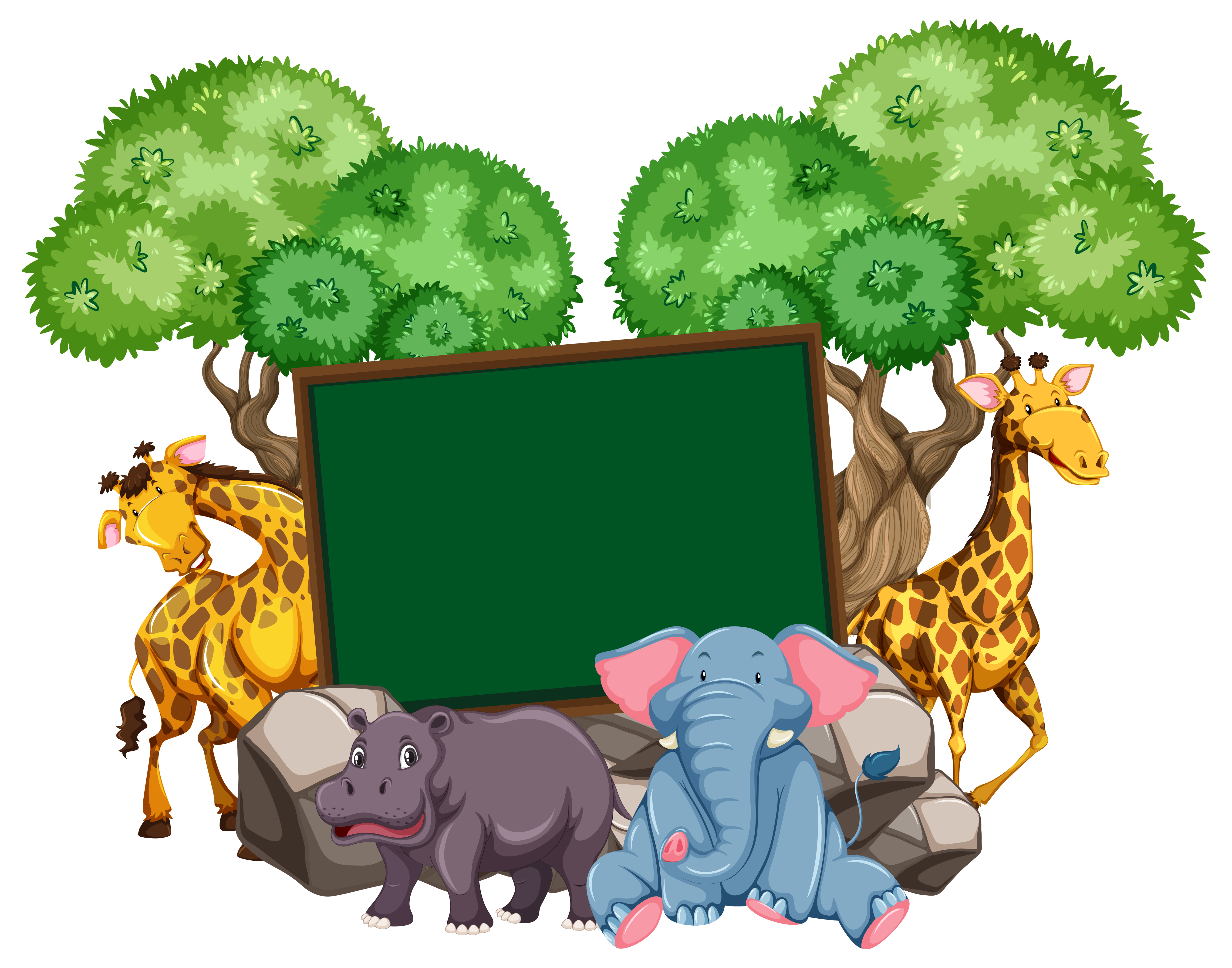 Border template with many animals 447699 Vector Art at ...