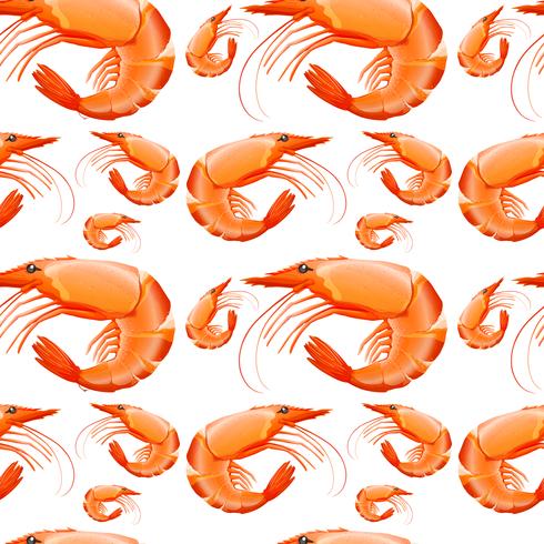 Seamless background design with shrimps vector