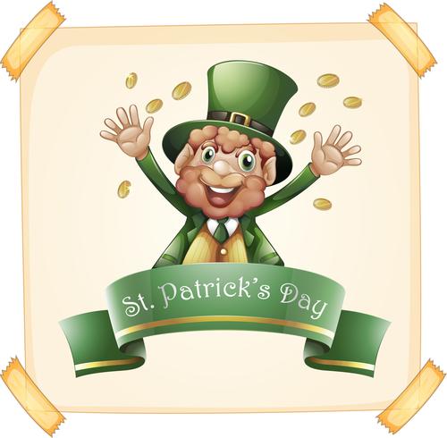 St Patrick's Day with leprechaun and gold vector