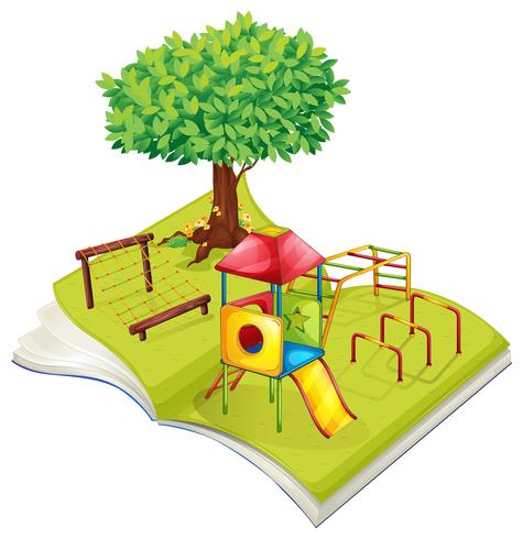 Book of playground in the park vector