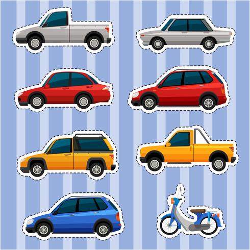 Sticker design for different kinds of vehicles vector