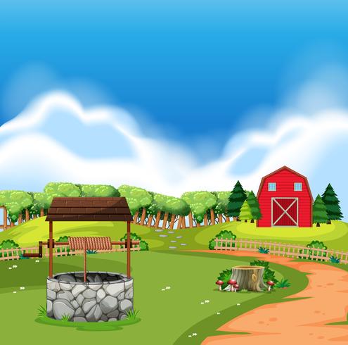 A rural farm land vector