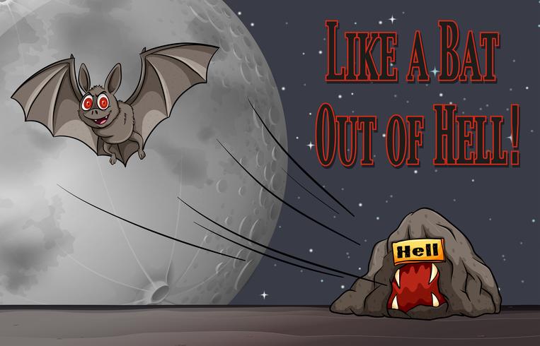 Phrase on poster for like a bat out of hell vector