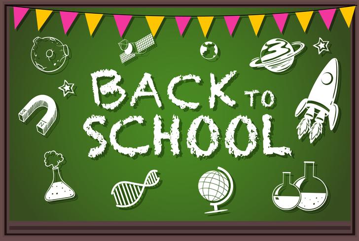 Back to school theme with writing on board vector