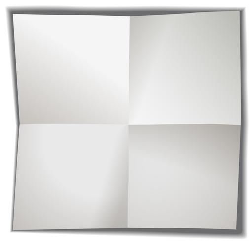 Blank paper folded in four vector