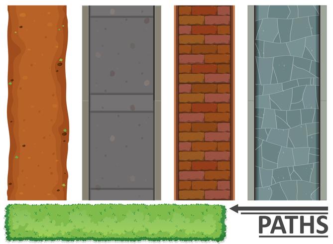 Variety of paths and textures vector