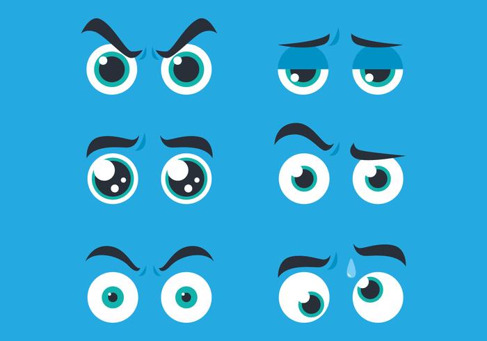 Dibujos animados de ojos planos vector