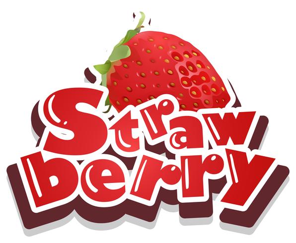 Font design with word strawberry vector