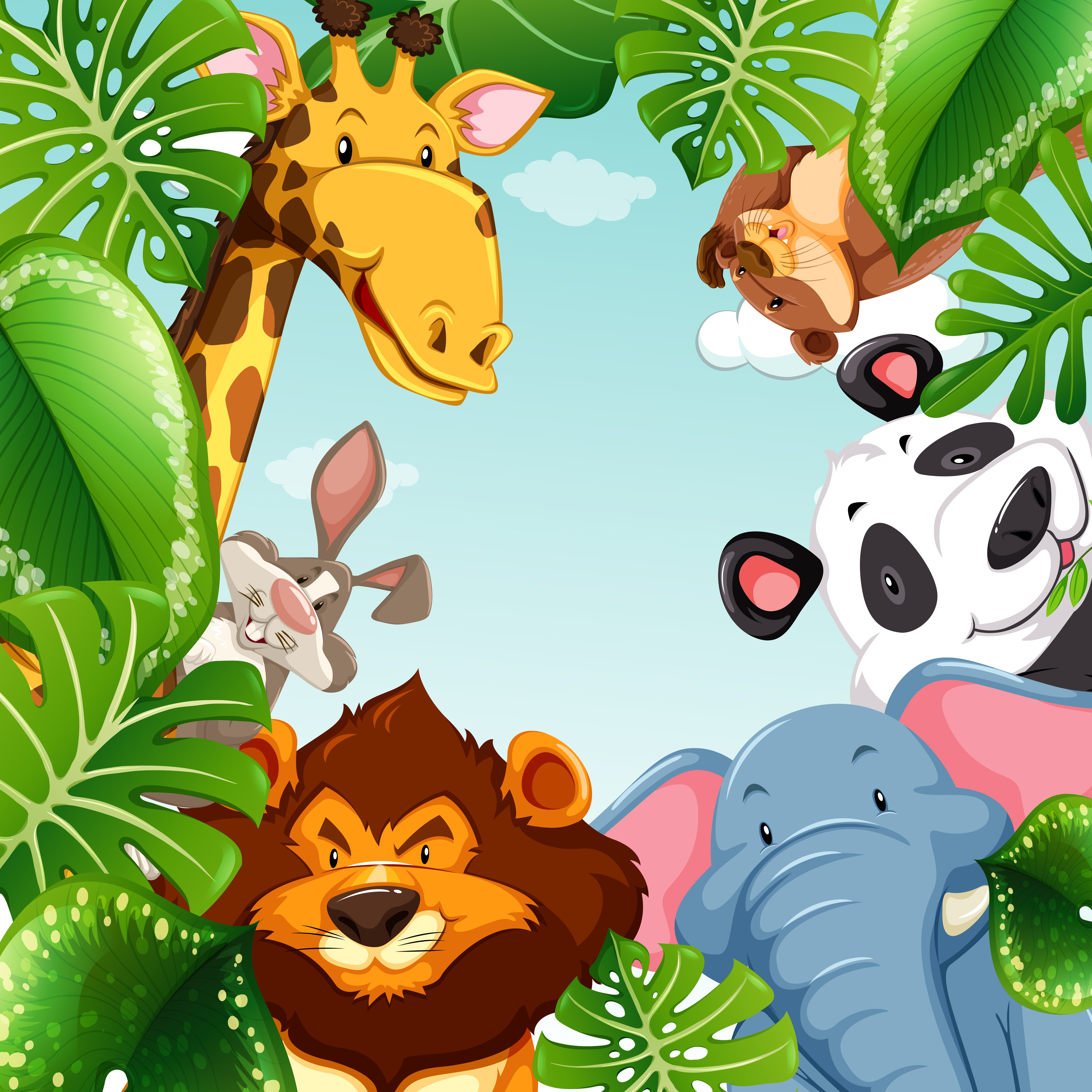 10+ Clipart Wild Animals Background - Temal