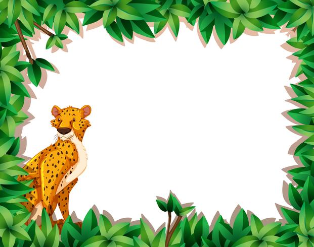 A cheetah in nature frame vector