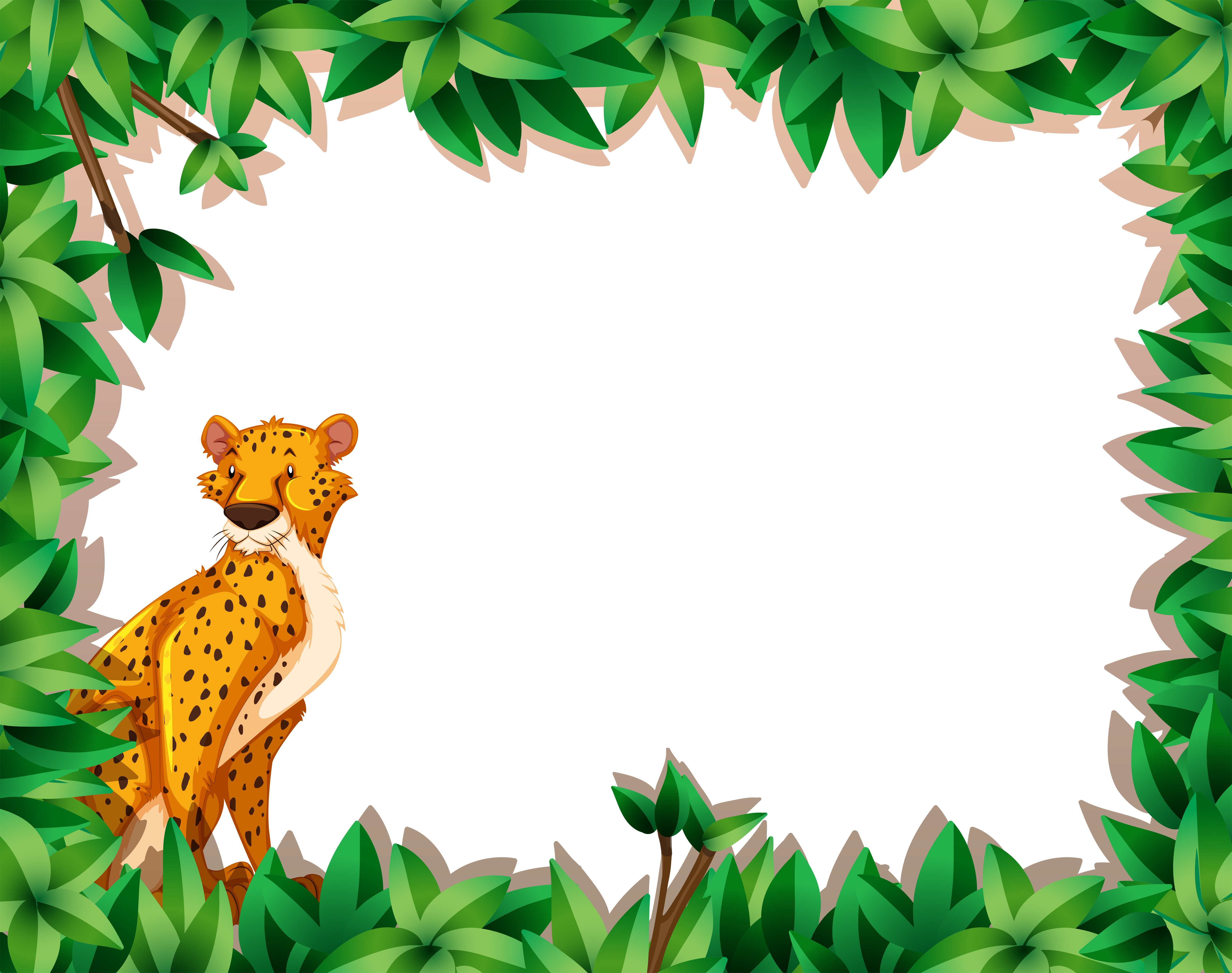 A cheetah in nature frame 447937 Vector Art at Vecteezy