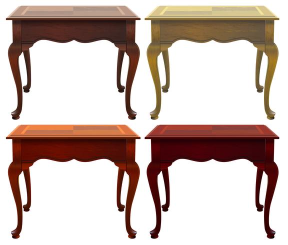 Cuatro mesas de madera vector