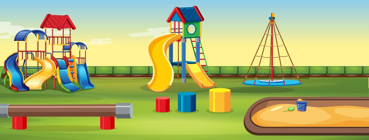 Empty playground with equipment vector