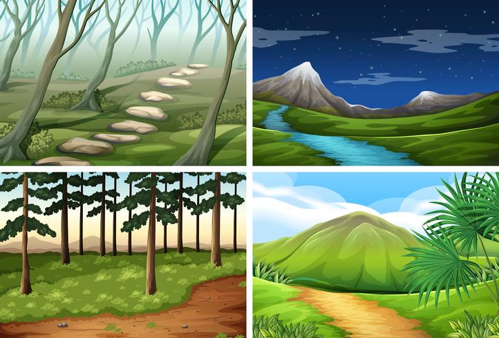 nature landscape scene pack vector