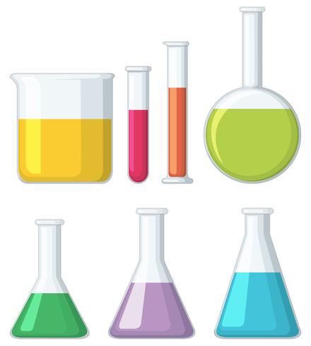 Different shapes of beakers vector