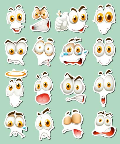 Sticker design for facial expressions vector