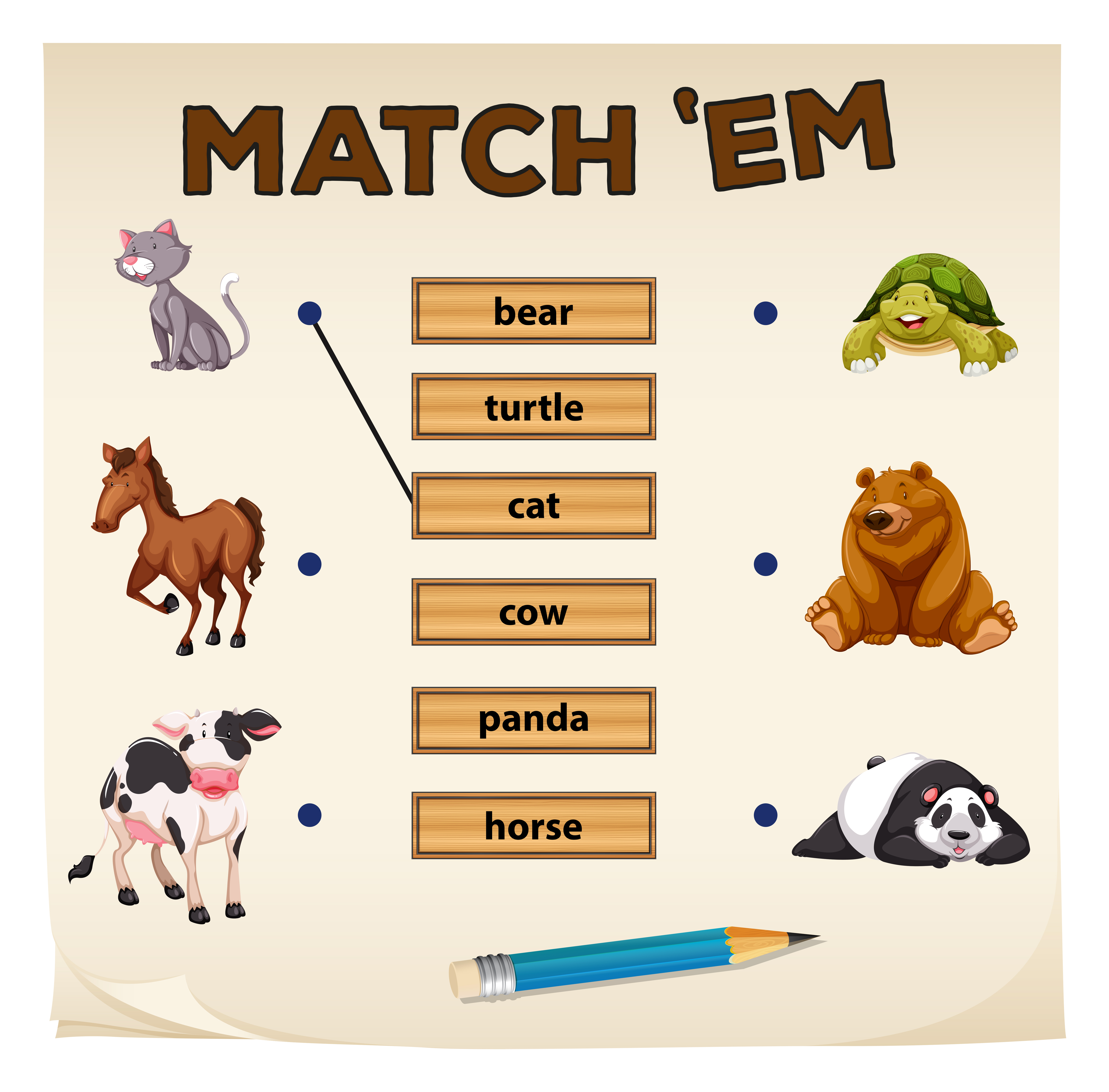 Matching game with cute animals 447998 Vector Art at Vecteezy Matching game with cute animals 447998 Vector Art at Vecteezy