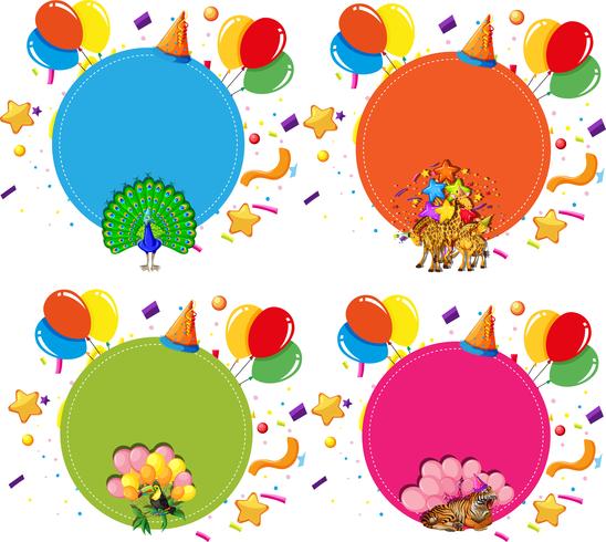 Set of animal party concepts vector