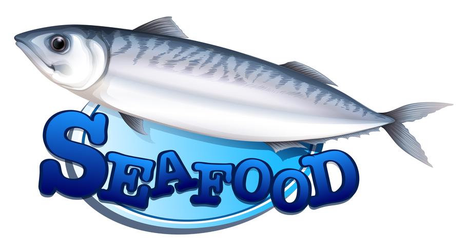 Tuna and seafood sign vector