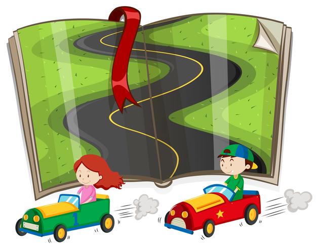 Book with road and racing cars 448081 Vector Art at Vecteezy Book with road and racing cars 448081 Vector Art at Vecteezy