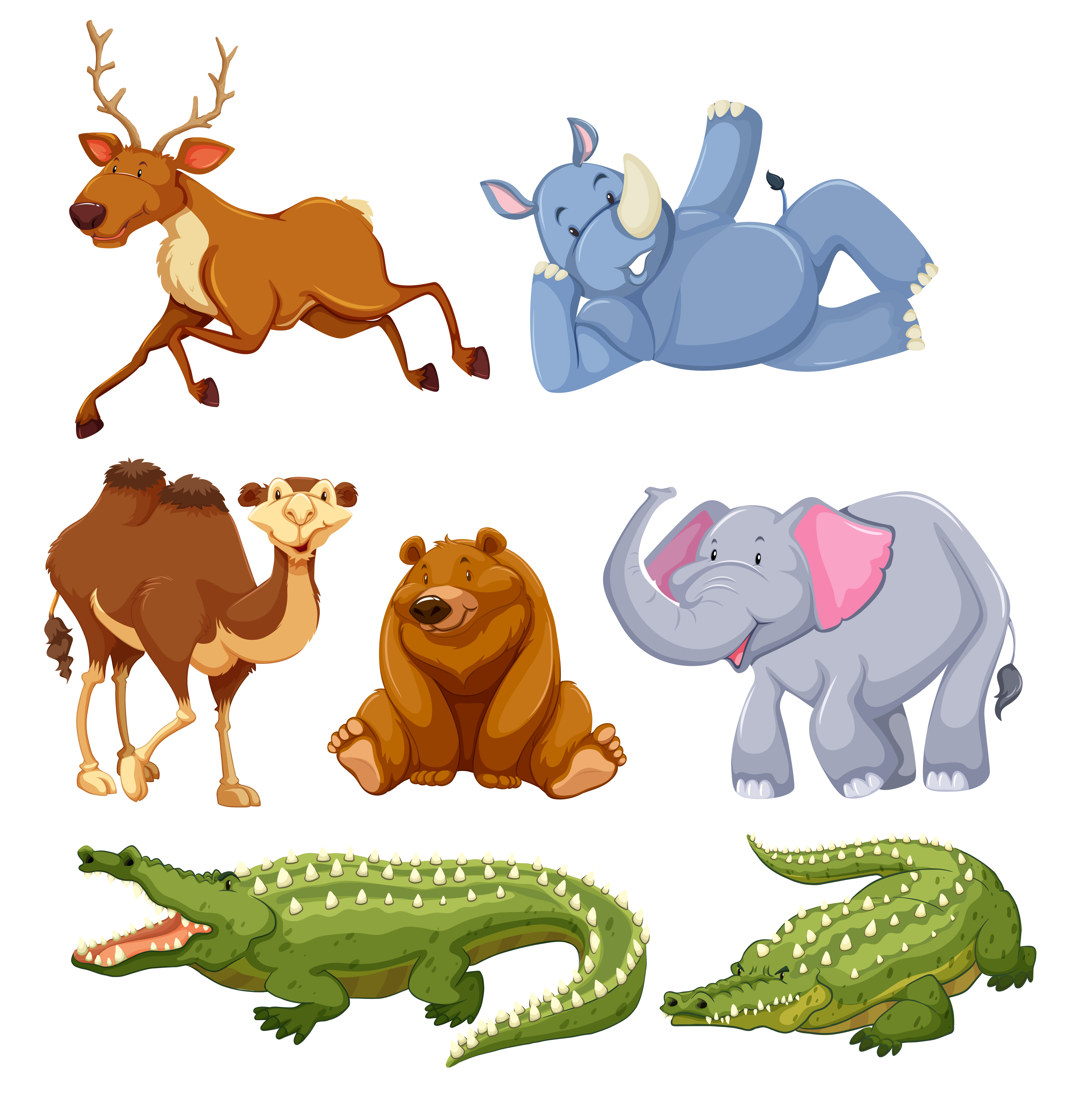 Set of different animals 448086 Vector Art at Vecteezy